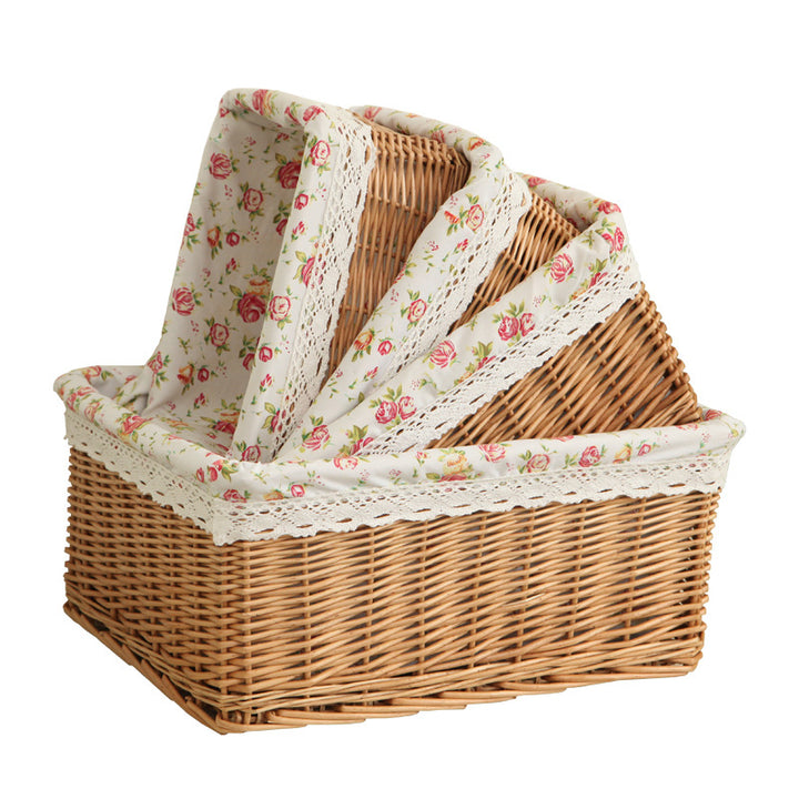 Decorative Woven Storage Basket with Liner Bowlift