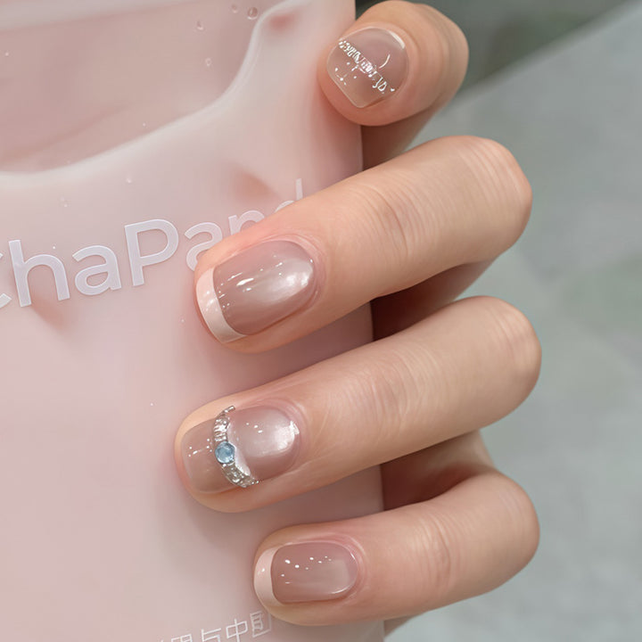 Decorative Press-On Nail Set with Star and Bow Designs Bowlift