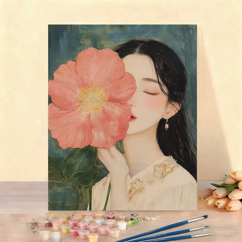 DIY Floral Portrait Paint by Numbers Kit Bowlift