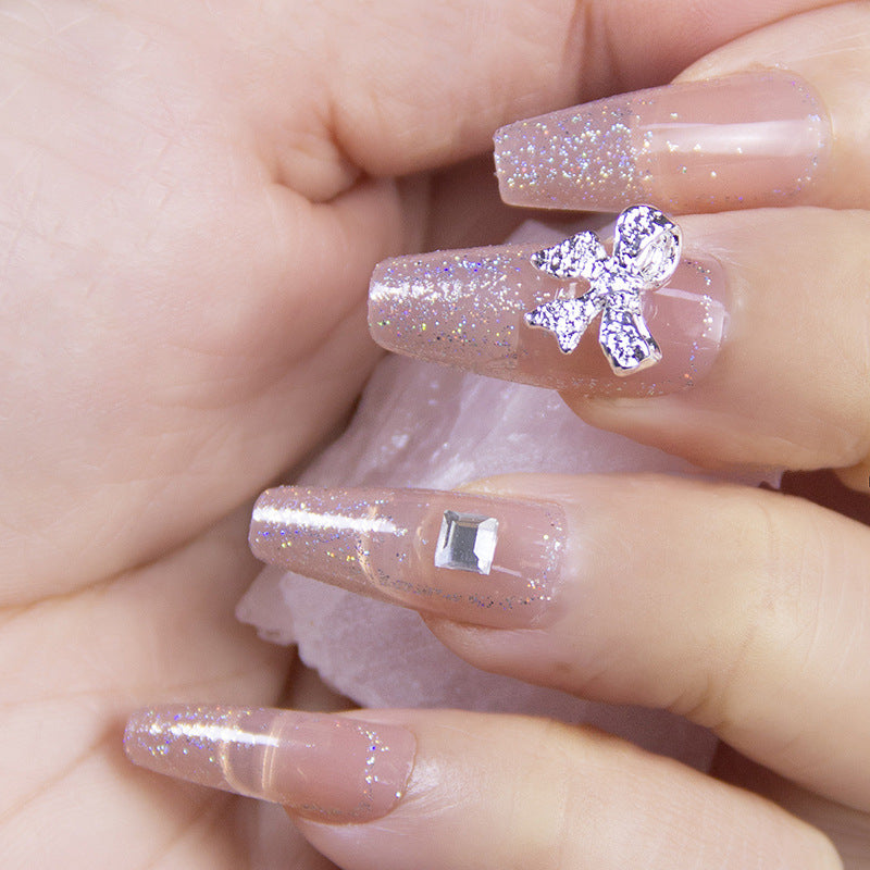 Artistic Nail Extensions with Flower Design Bowlift