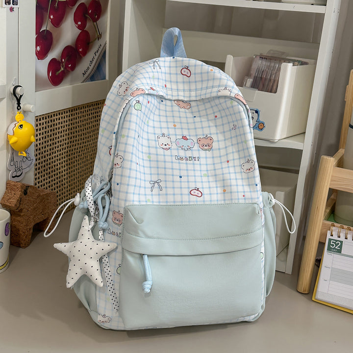 Cute Character Print Pink Backpack Bowlift