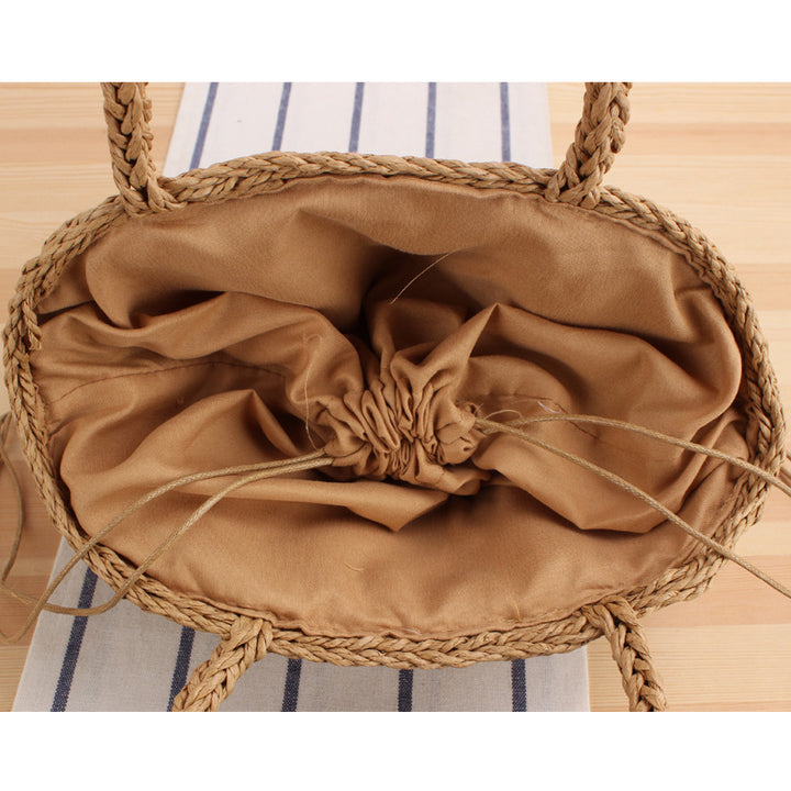 Braided shopping bag with reinforced bottom and long carrying handles Bowlift