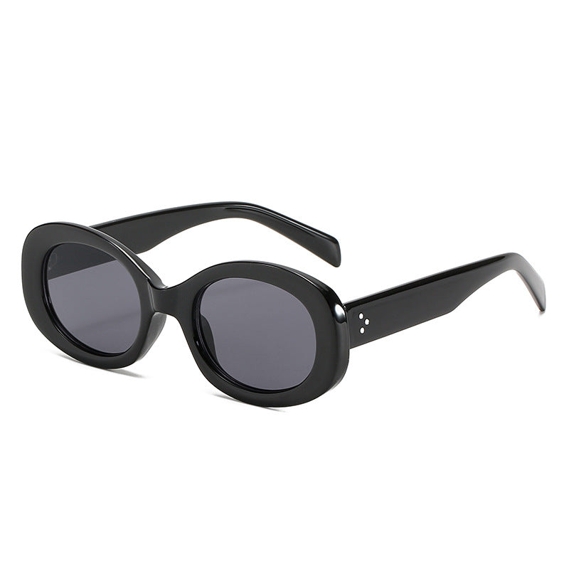Vintage-Style Oval Frame Sunglasses Bowlift