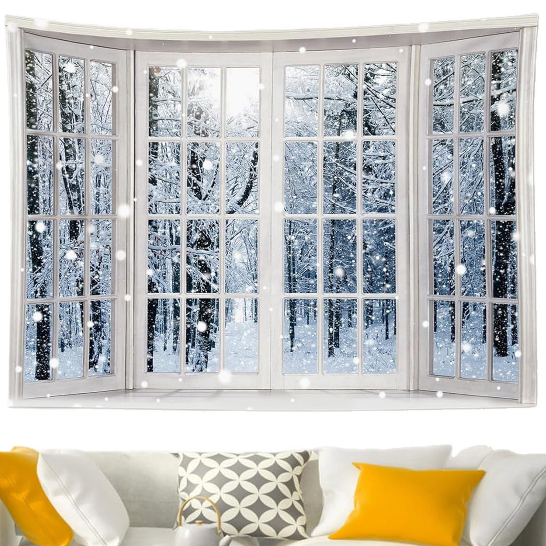 Winter-Themed Living Room Wall Tapestry