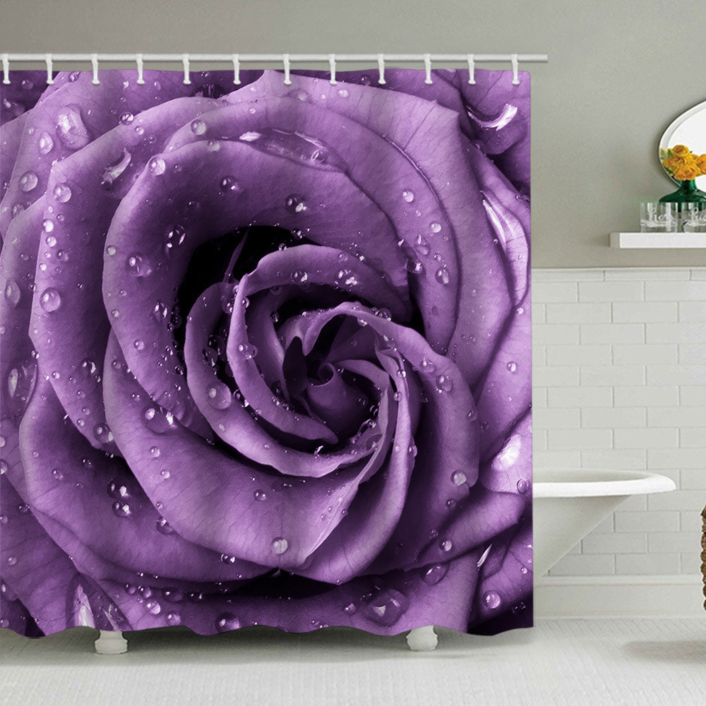 Romantic Floral Swan Shower Curtain Bowlift