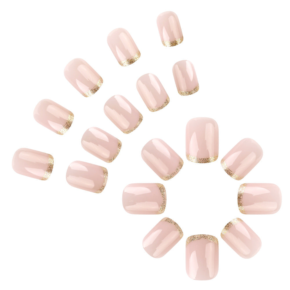 Premium Glossy French Tip Press-On Nails Bowlift