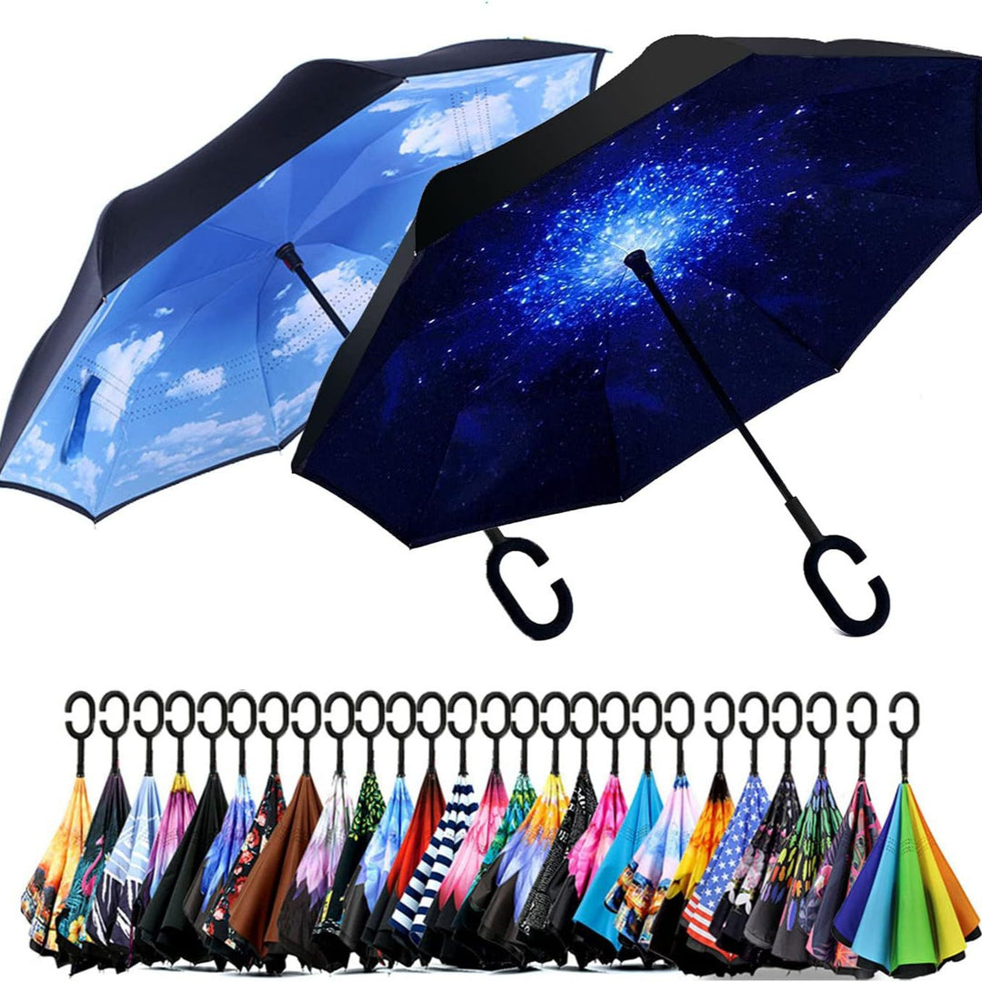 Ladies Automatic Umbrella with Elegant C-Handle Bowlift