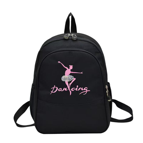 Ballerina-Themed Embroidered Backpack Bowlift