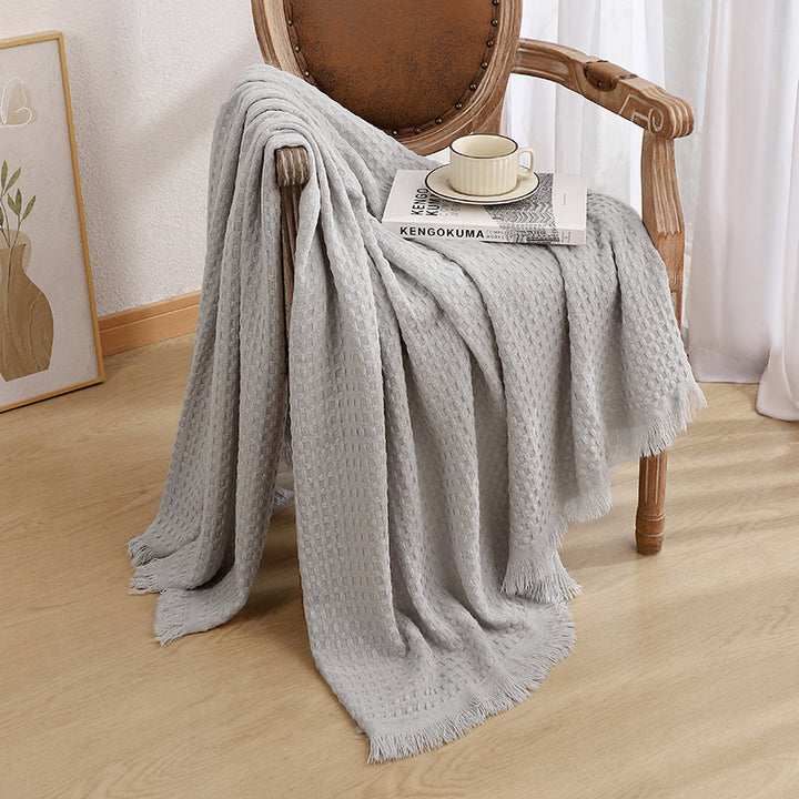 Elegant Textured Knit Throw Blanket