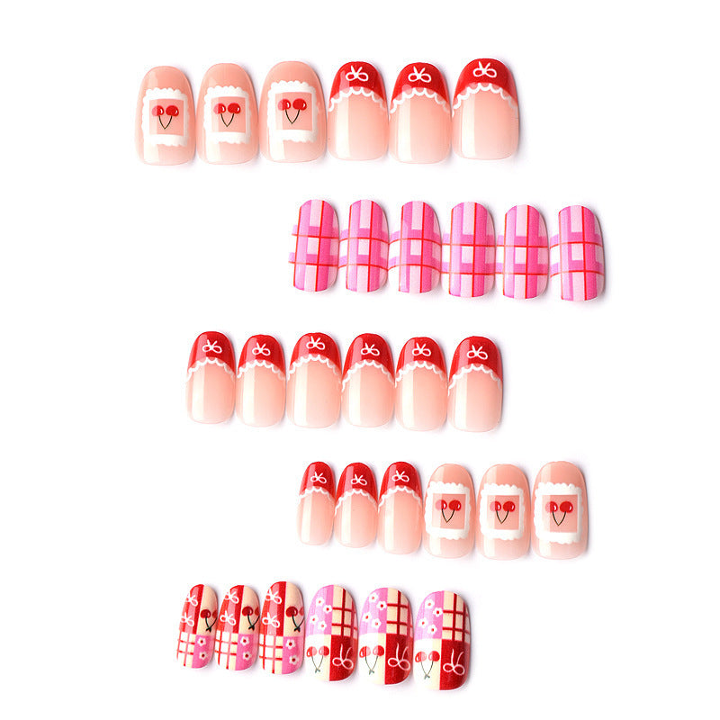 Artistic Holiday-Themed Press-On Nail Design Bowlift