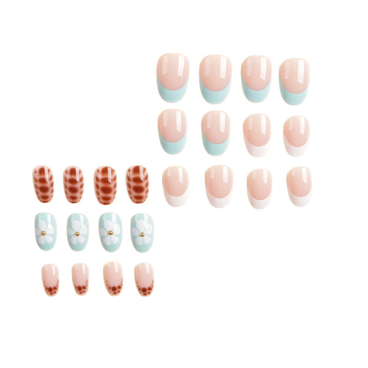 Artistic Floral Acrylic Press-On Nail Set Bowlift