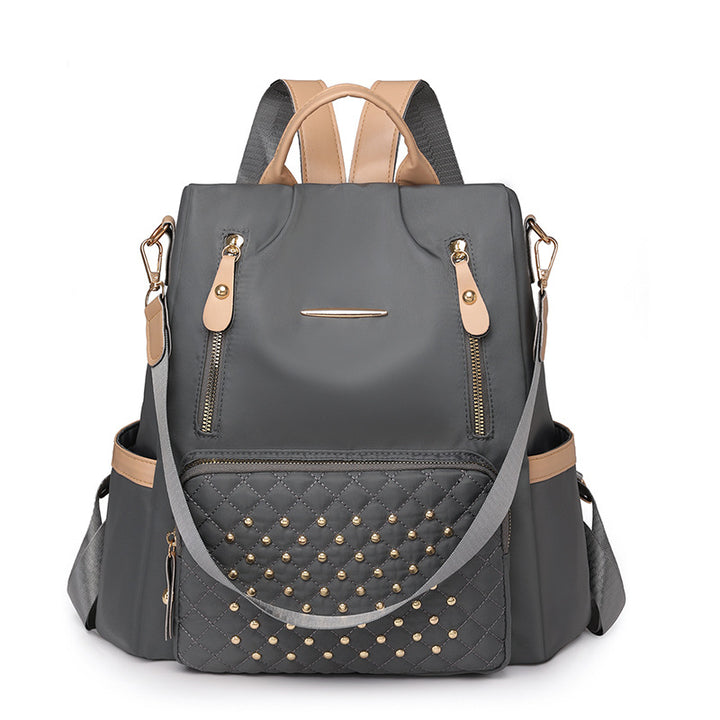 Fashionable Multi-Pocket Quilted Backpack