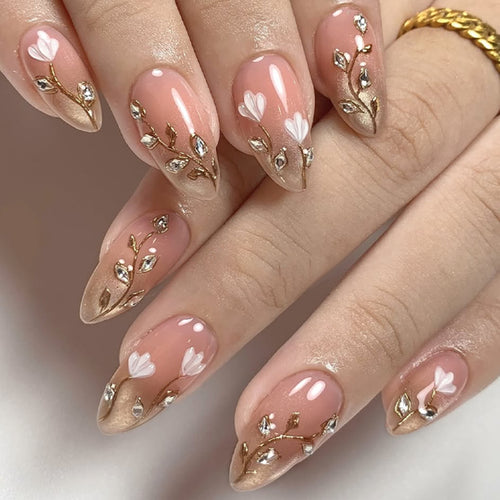 Art Nail Set with Elegant Floral Decorations Bowlift