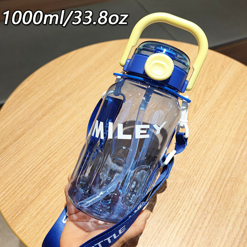 Ladies Sporty Water Bottle with Practical Carrying Strap Bowlift