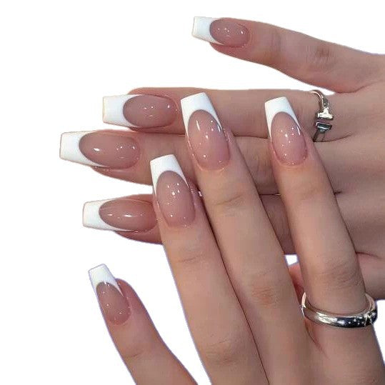 Elegant French Tip Pedicure Bowlift