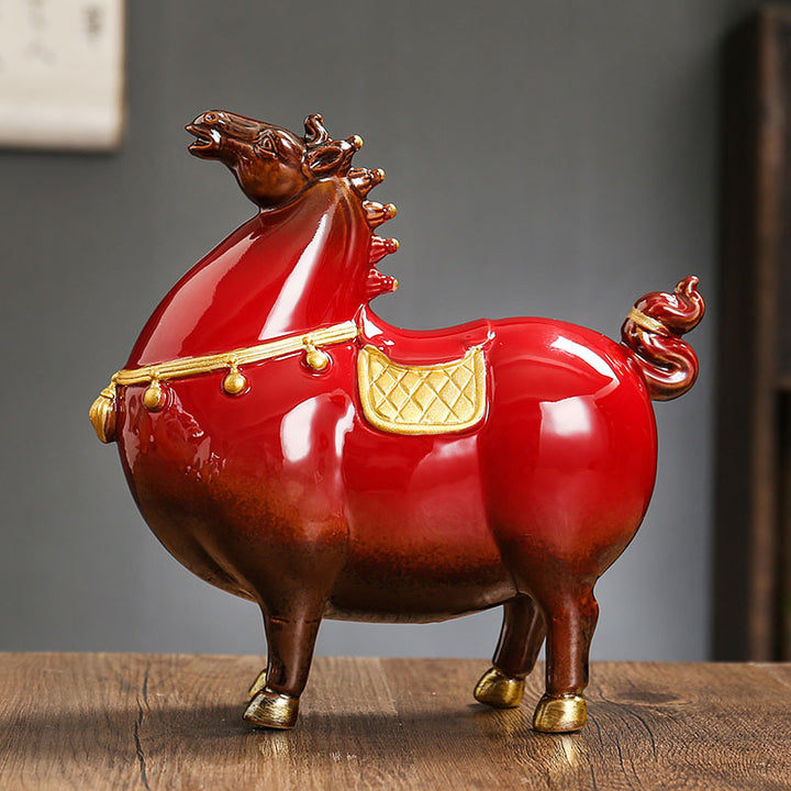 Decorative ceramic horse Bowlift