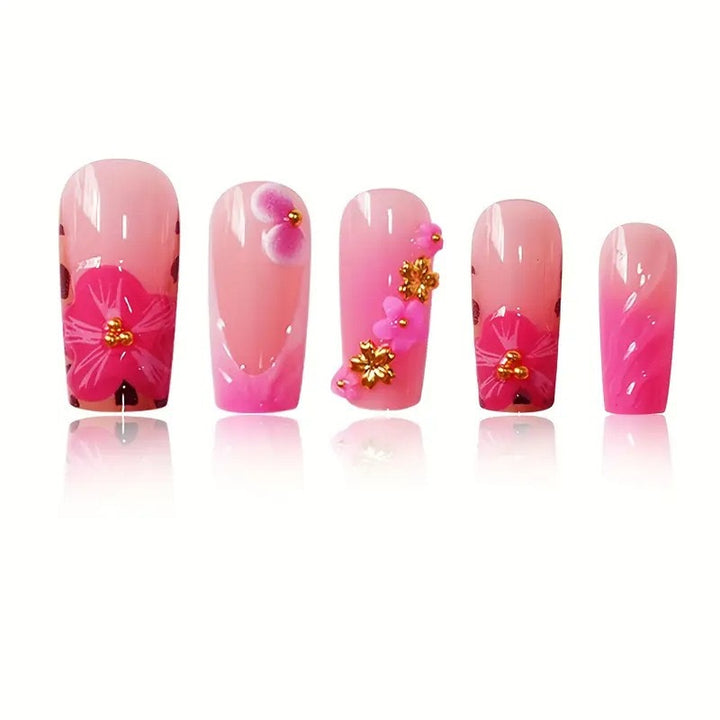 Floral Acrylic Nail Art Enhancements Bowlift