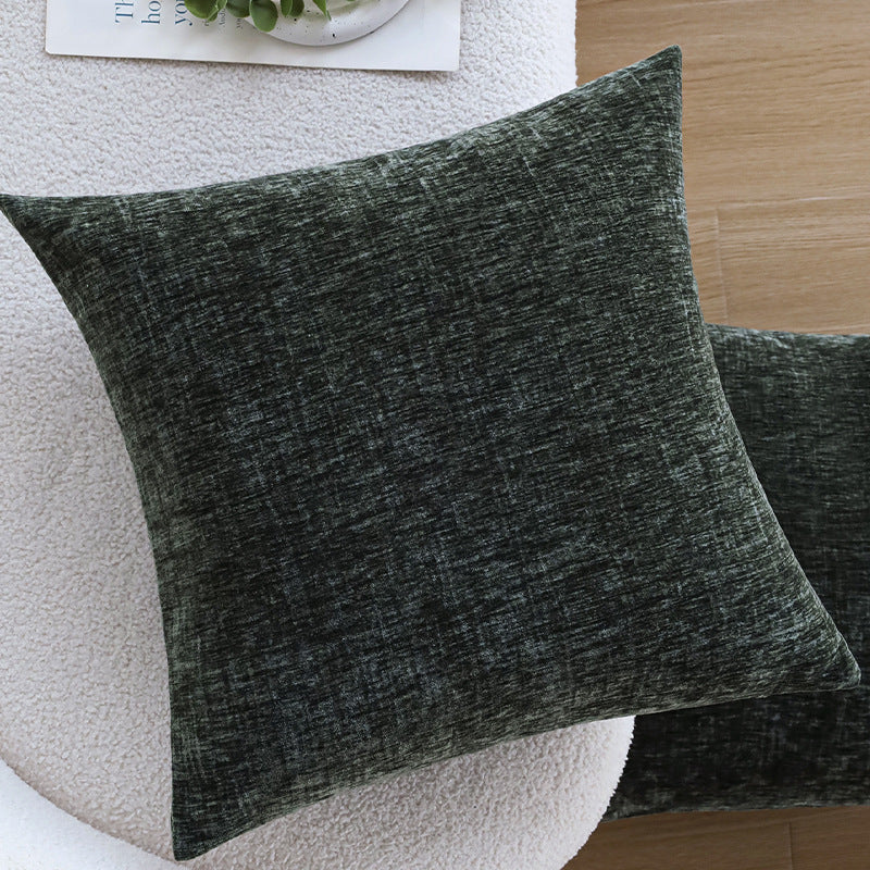Square cushion cover made of soft chenille velvet with a mottled structure Bowlift