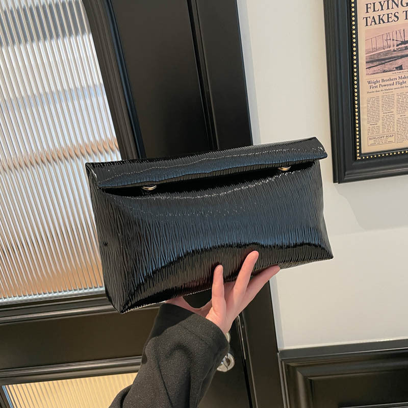WoGlossy Textured Clutch Purse Bowlift