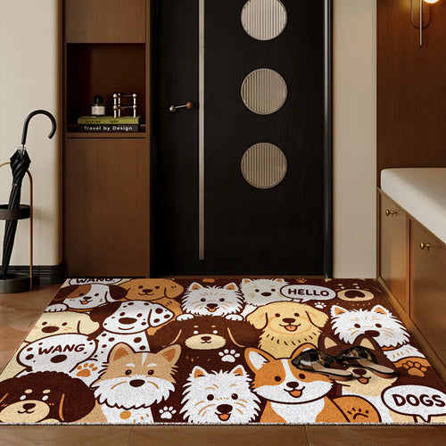Playful Dog-Themed Non-Slip Area Mat