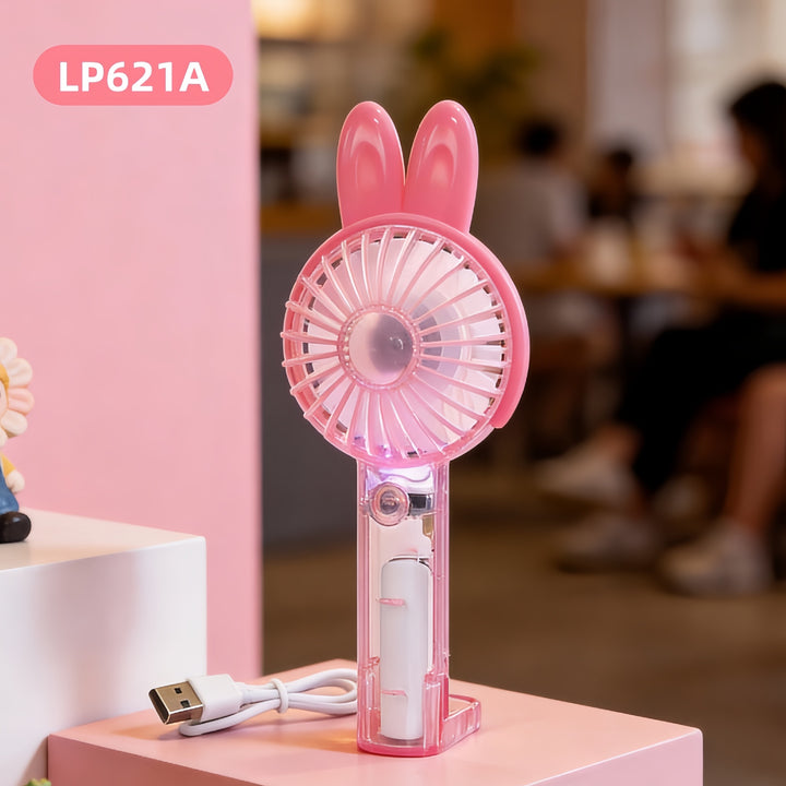 Women's portable handheld fan in playful rabbit design Bowlift