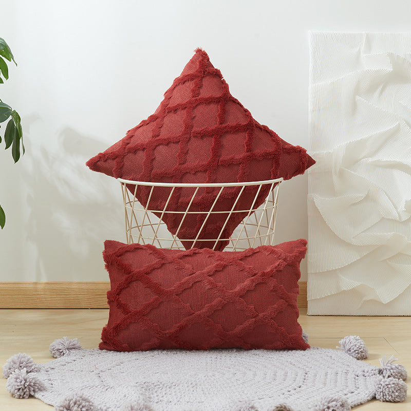 Textured Fringe Decorative Throw Pillow