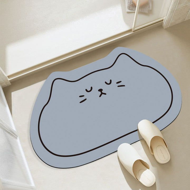 Cat-Themed Plush Bath Mat Bowlift