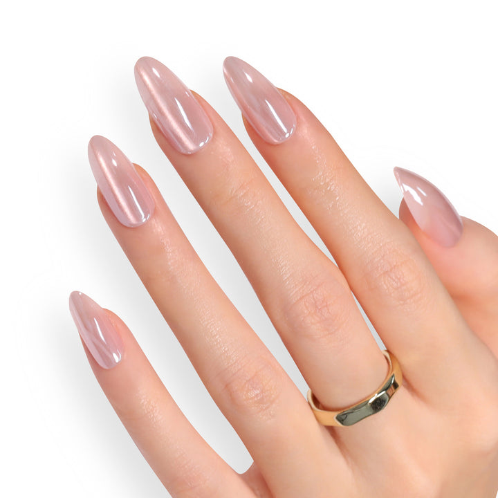 Artificial Press-On Nails with Elegant Tip Accent Bowlift