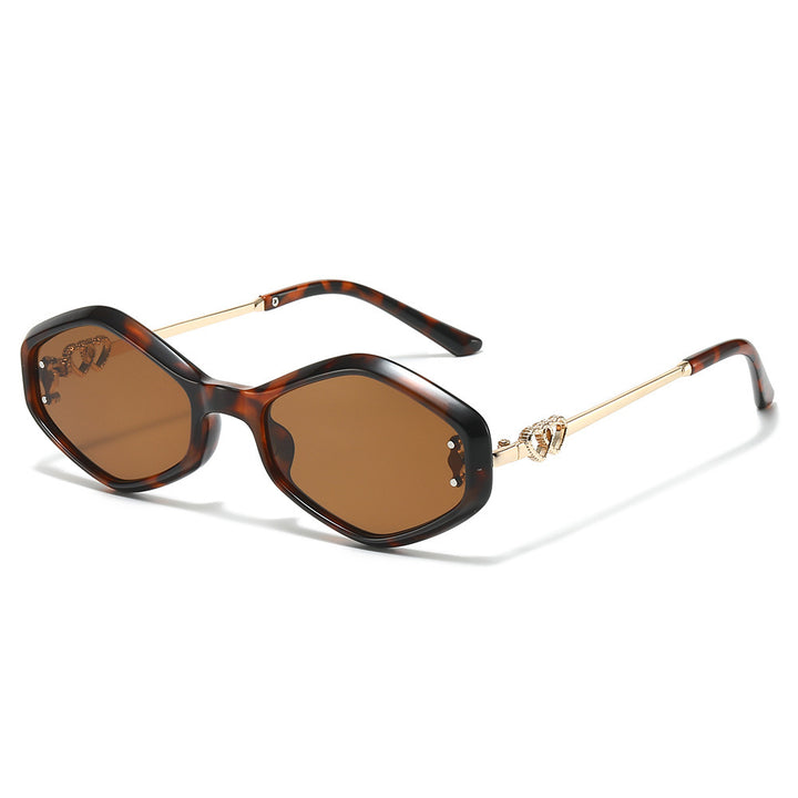 Geometric Frame Sunglasses with Rhinestone Accents Bowlift