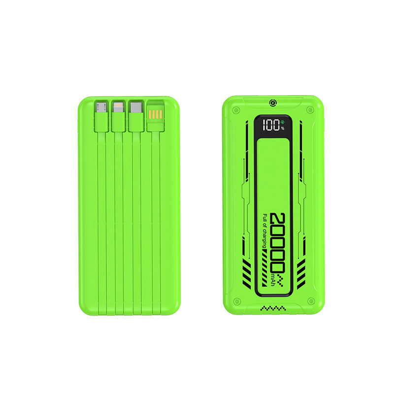 Portable power bank with integrated cable management and digital display Bowlift