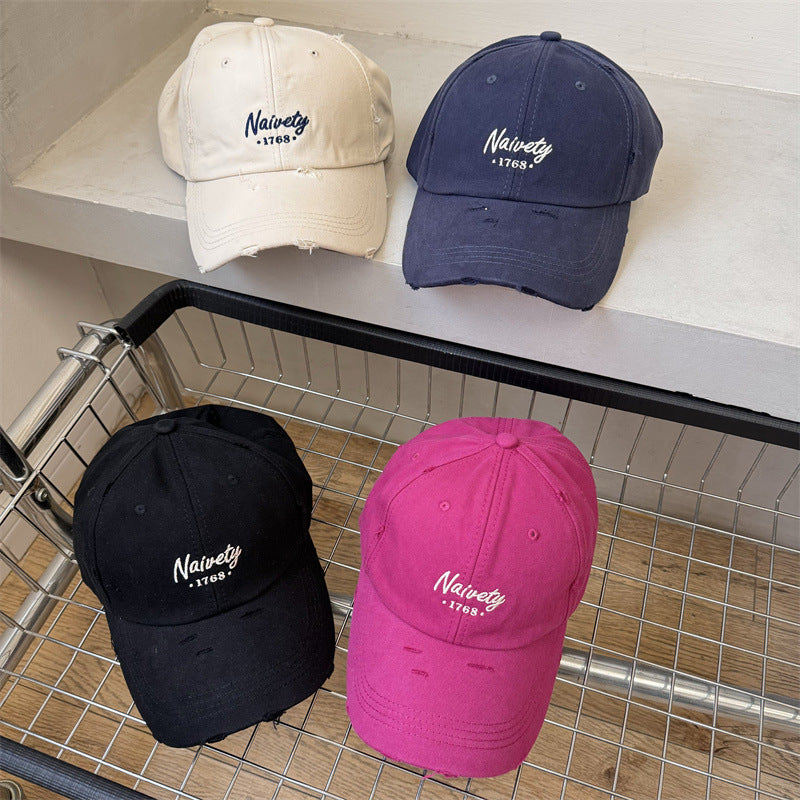 Men's Distressed Cotton Baseball Hat Bowlift