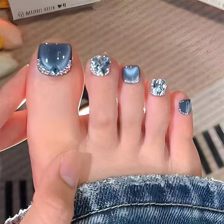 Acrylic Nail Set with Stylish 3D Accents Bowlift