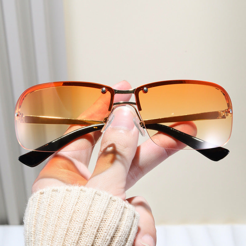 Ladies sunglasses with large, elegant lenses and a modern metal frame Bowlift