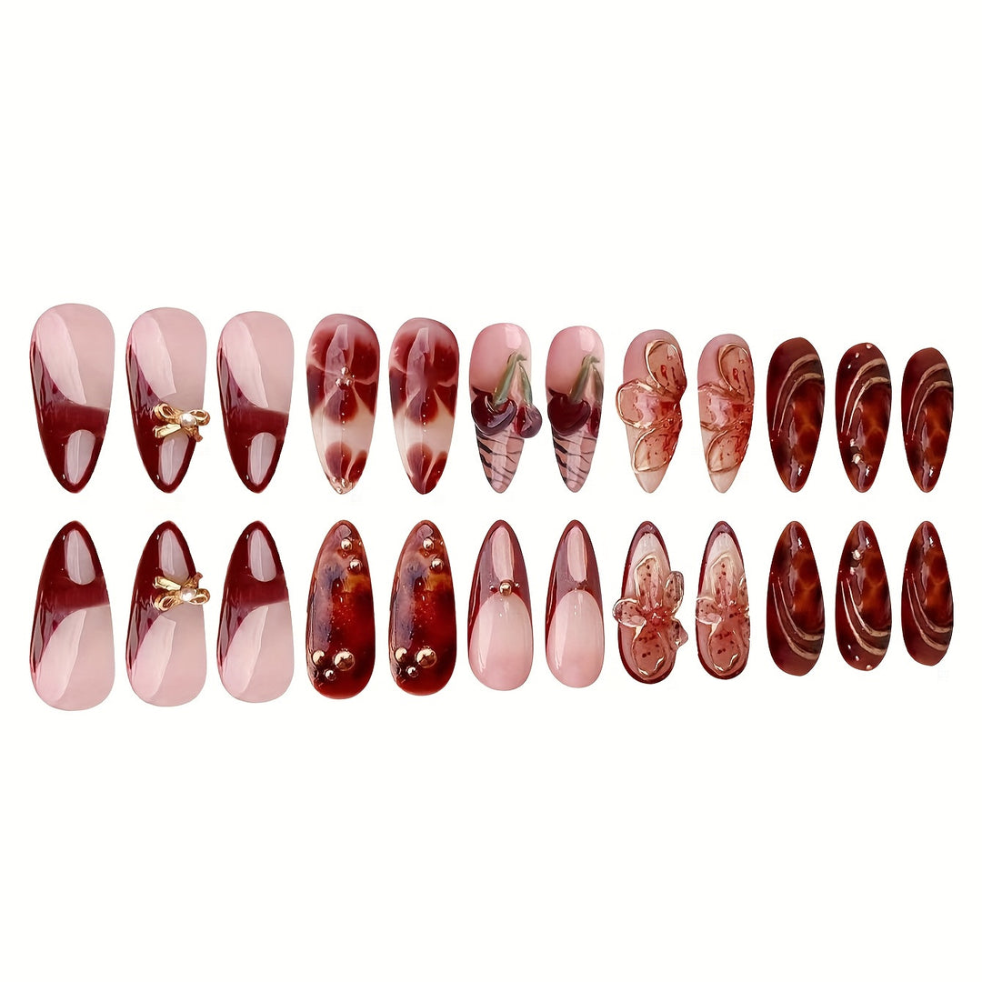 Creative Artistic Press-On Nail Design Bowlift