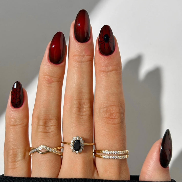Artistic Spider-Themed Press-On Nails Bowlift