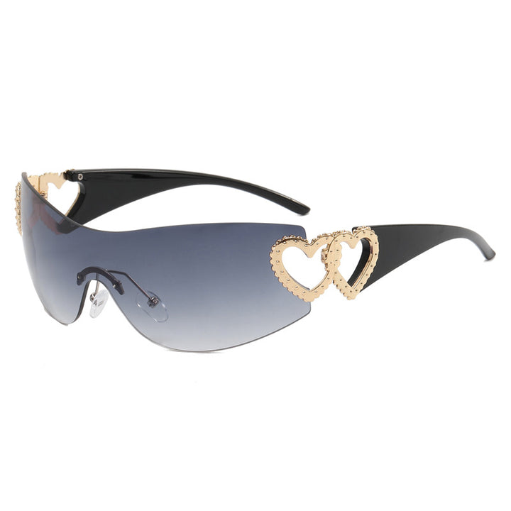 Ladies Fashion Sunglasses with Heart Applications Bowlift