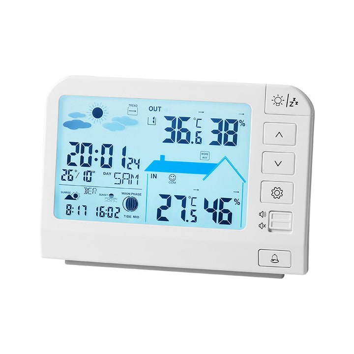 Digital Weather Alarm Clock with Multifunctional Display Bowlift