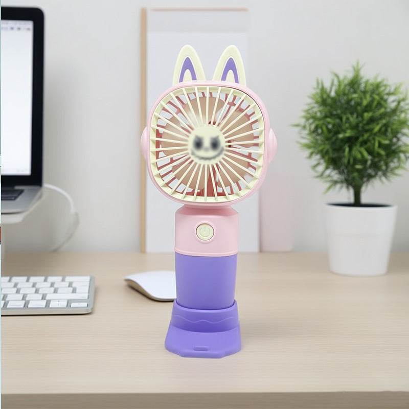 Women Portable Hand Fan with Cat Ears and USB Connection Bowlift