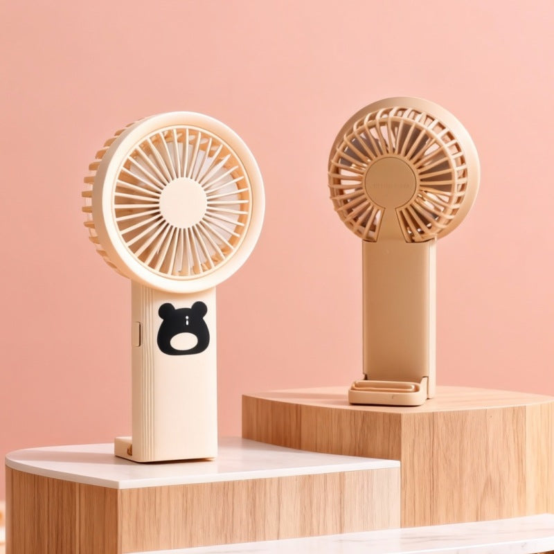 Women Portable Hand Fan with Cute Bear Design Bowlift 1781628530