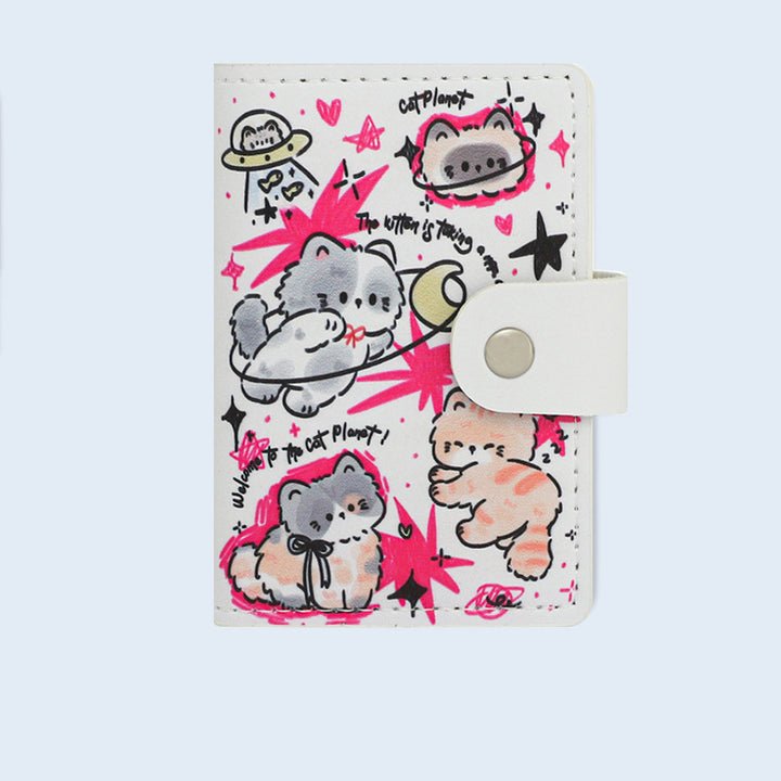 Cute Cartoon Cat-Themed Passport Holder Bowlift