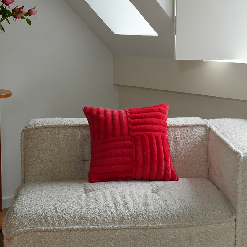Textured Plush Decorative Cushion