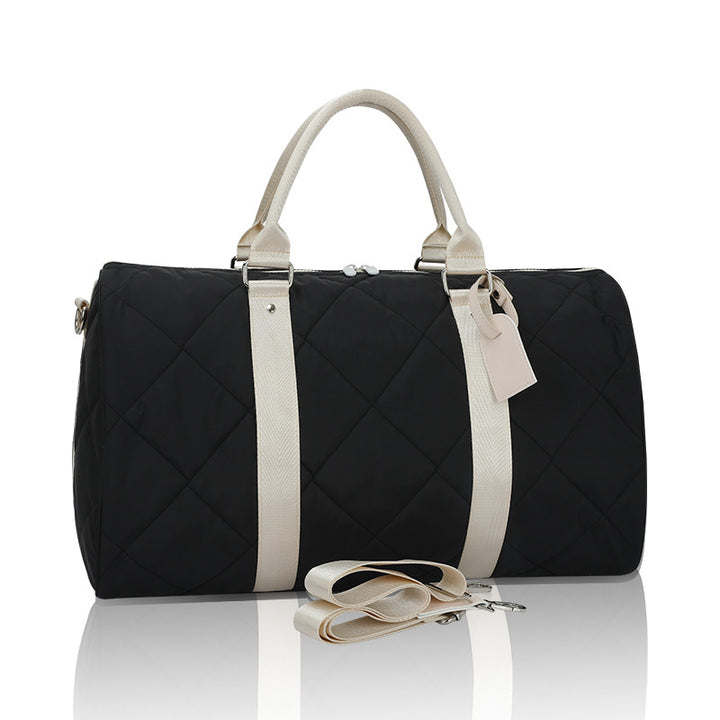 Quilted Travel Duffel Bag with Adjustable Strap Bowlift