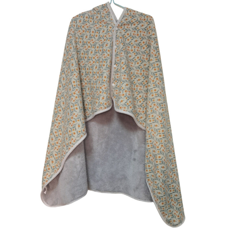 Women Elegant and Comfortable Fleece Poncho Blanket Bowlift