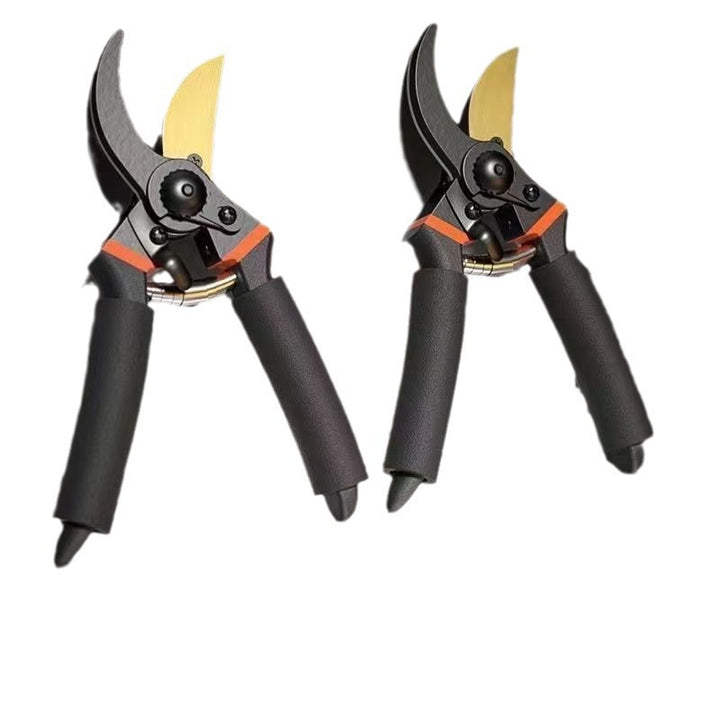 Ergonomic curved bypass pruning shears with non-slip foam grips Bowlift