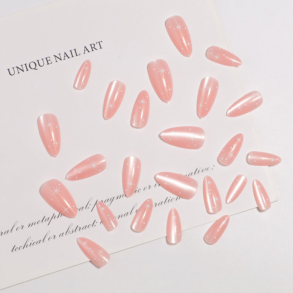 Premium Glittery Long Press-On Nails Bowlift