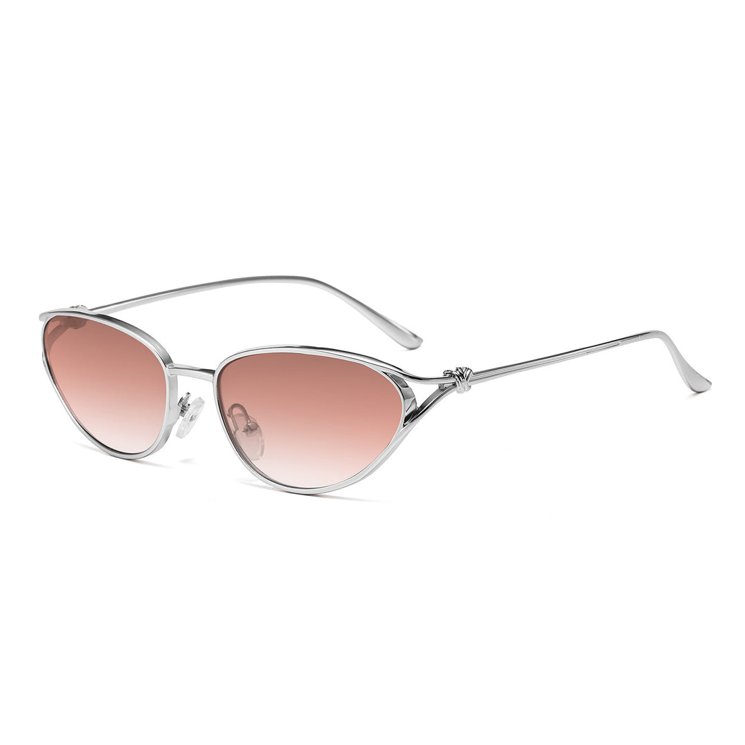 Cat-Eye Sunglasses with Elegant Metallic Accents Bowlift