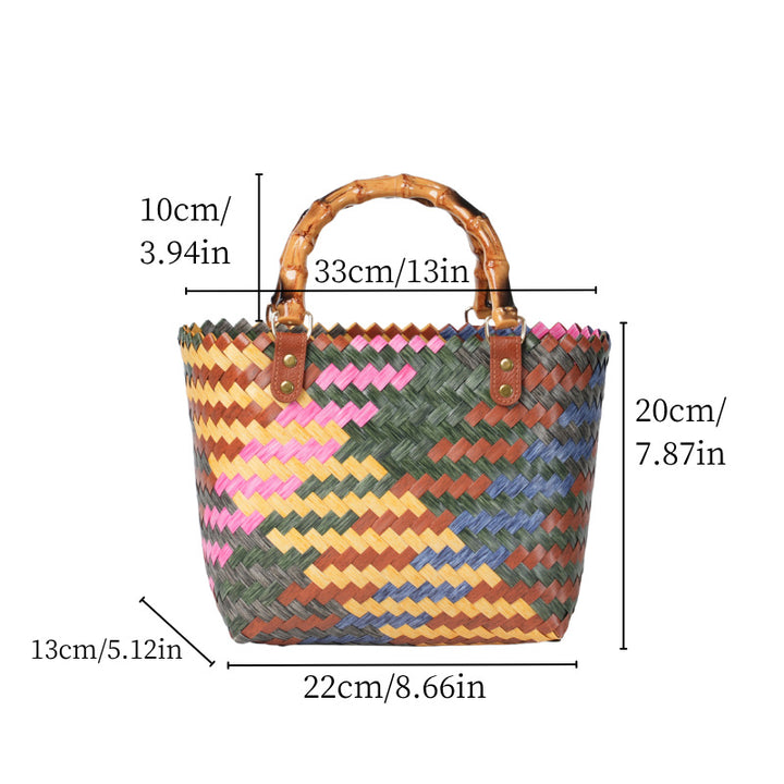 Woven Material Handbag Bowlift