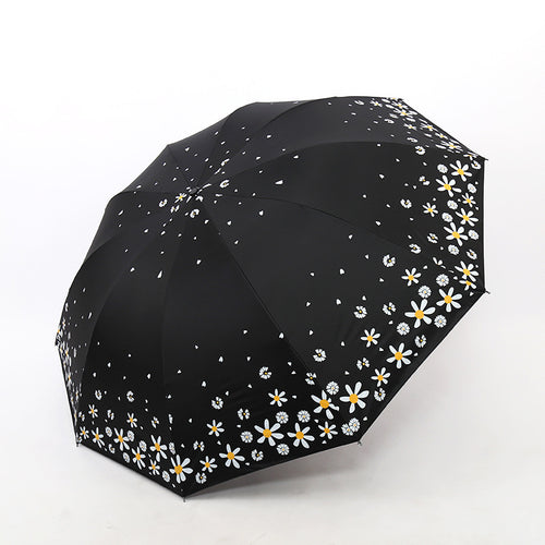 Ladies umbrella with floral design and reinforced frame Bowlift