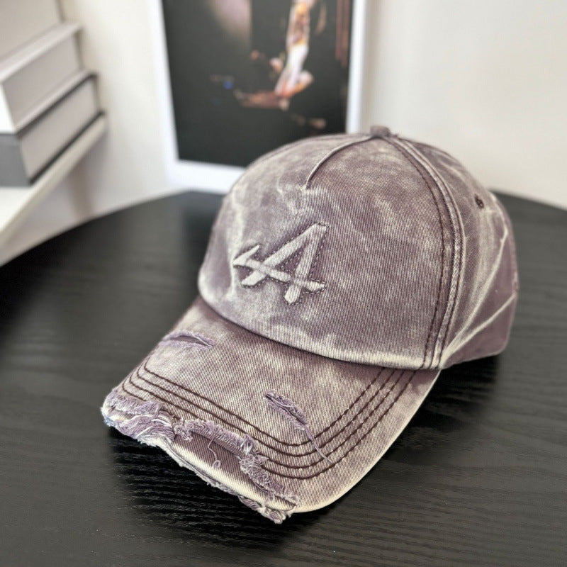 Women's Distressed Vintage Style Baseball Cap Bowlift