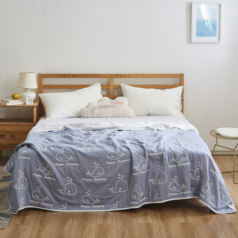 Women Elegant Blanket with Subtle Leaf Pattern Bowlift